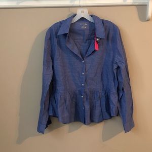 Lilly Pulitzer chambray peplum top